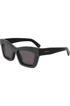 Salvatore Ferragamo Donna SF2045SR 001 Occhiali da sole Acetato Squadrata Normale
