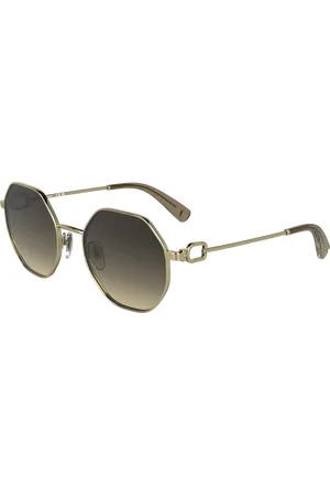 Longchamp Donna LO179S 727 Occhiali da sole Metallo Marrone Rotonda Normale Sfumato
