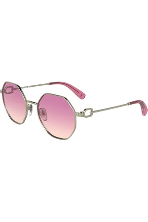 Longchamp Donna LO179S 718 Occhiali da sole Metallo Rosa Rotonda Normale Sfumato