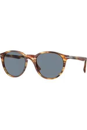 Persol Uomo PO3152S 904356 Occhiali da sole Acetato Blu Rotonda Normale