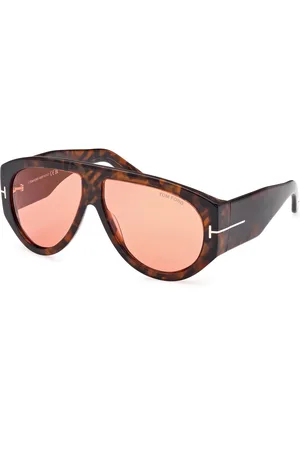 Tom Ford Uomo FT1044 BRONSON 52S Occhiali da sole Acetato Bordeaux Pilot Normale