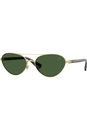 Burberry Donna BE3165 110971 Occhiali da sole Metallo Verde Geometrica Normale