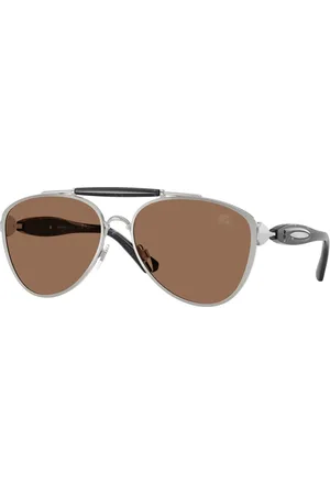 Burberry Unisex BE3160 100573 Occhiali da sole Metallo Marrone Pilot Normale