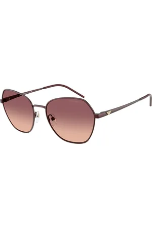 Emporio Armani Donna EA2161 34018D Occhiali da sole Metallo Rosa Geometrica Normale Sfumato
