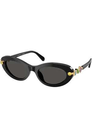 Swarovski Donna SK6042 100187 Occhiali da sole Acetato Grigio Rotonda Normale
