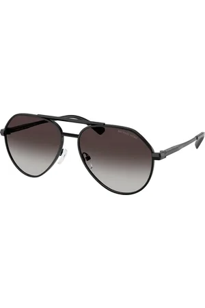 Michael Kors Uomo MK1168 BRENTWOOD 10058G Occhiali da sole Metallo Grigio Pilot Normale Sfumato