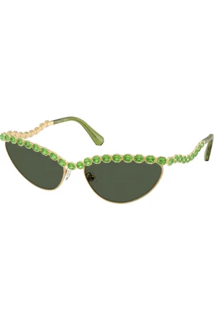 Swarovski Donna SK7030 401782 Occhiali da sole Metallo Verde Cat Eye Normale