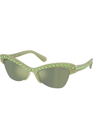 Swarovski Donna SK6043 10746R Occhiali da sole Iniettato Grigio Farfalla Specchiate