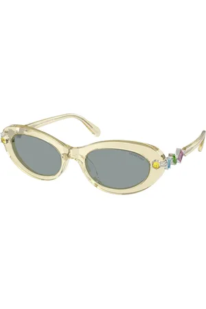 Swarovski Donna SK6042 1080/1 Occhiali da sole Acetato Grigio Rotonda Normale