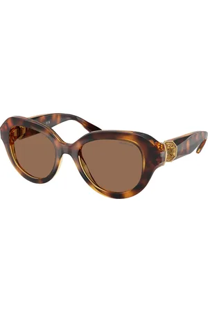 Swarovski Donna SK6037 100273 Occhiali da sole Iniettato Marrone Rotonda Normale