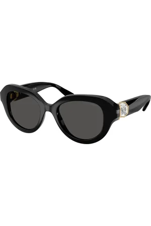 Swarovski Donna SK6037 100187 Occhiali da sole Iniettato Grigio Rotonda Normale