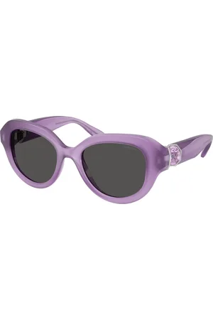 Swarovski Donna SK6037 107587 Occhiali da sole Iniettato Grigio Rotonda Normale