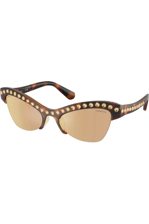 Swarovski Donna SK6043 100271 Occhiali da sole Iniettato Marrone Farfalla Specchiate