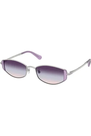 Swarovski Donna SK7035D 4001U7 Occhiali da sole Metallo Viola Rotonda Normale Sfumato
