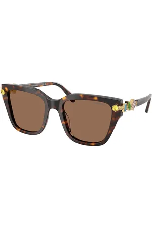 Swarovski Donna SK6041 100273 Occhiali da sole Acetato Marrone Geometrica Normale