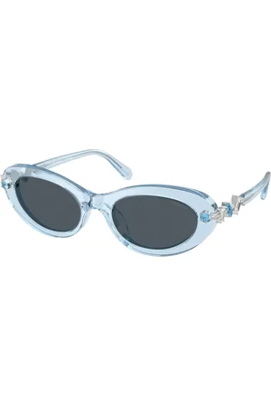 Swarovski Donna SK6042 107887 Occhiali da sole Acetato Grigio Rotonda Normale