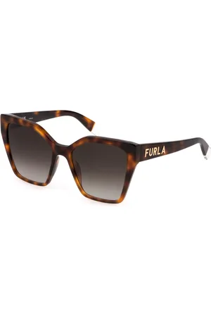 Furla Donna SFU686 752 Occhiali da sole Acetato Marrone Farfalla Normale Sfumato