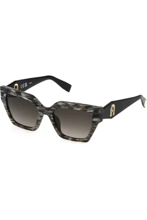 Furla Donna SFU811 06BZ Occhiali da sole Acetato Fumo Squadrata Normale Sfumato