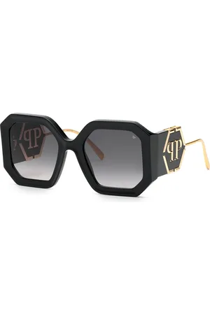 Philipp Plein Donna SPP067 PLEIN DIVA 700 Occhiali da sole Acetato Grigio Geometrica Normale Sfumato