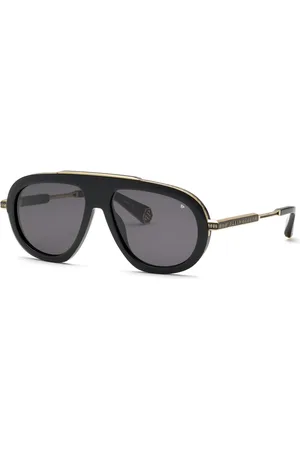 Philipp Plein Uomo SPP151M PLEIN LEGACY 700 Occhiali da sole Acetato Fumo Pilot Normale