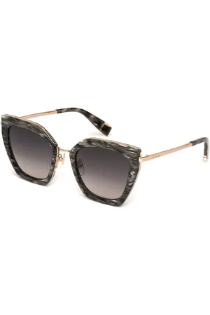 Furla Donna SFU821 03AM Occhiali da sole Metallo Fumo Squadrata Normale Sfumato