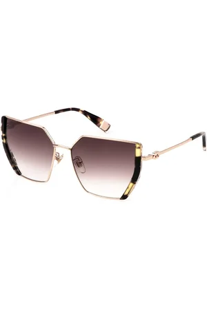 Furla Donna SFU786V 05AW Occhiali da sole Metallo Marrone Geometrica Normale Sfumato