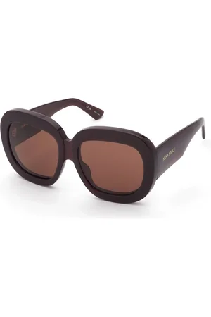 Nina Ricci Donna SNR402 0V07 Occhiali da sole Acetato Marrone Squadrata Normale