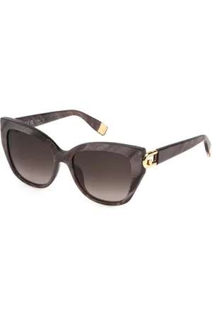 Furla Donna SFU816 915 Occhiali da sole Acetato Marrone Squadrata Normale Sfumato