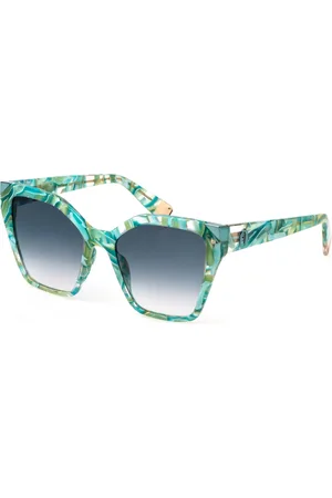 Furla Donna SFU686V 0VBB Occhiali da sole Acetato Blu Farfalla Normale Sfumato