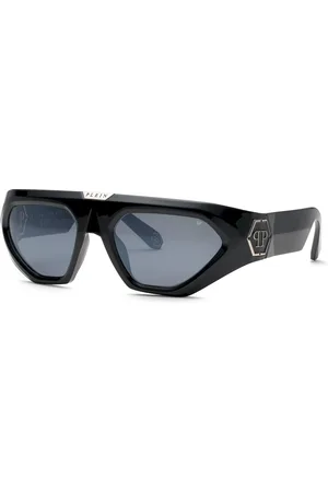 Philipp Plein Uomo SPP153 PLEIN REFLECT Z42X Occhiali da sole Iniettato Fumo Maschera Normale Specchiato