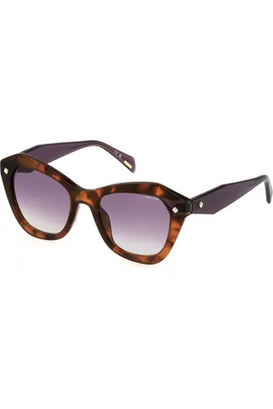 Police Donna SPLL97 CLUE 1 09XW Occhiali da sole Acetato Viola Geometrica Normale Sfumato
