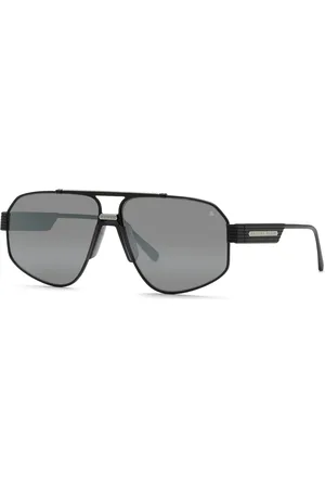 Philipp Plein Uomo SPP106M PLEIN ROCK SUPERHEROLEIN 541X Occhiali da sole Metallo Fumo Geometrica Normale Specchiato