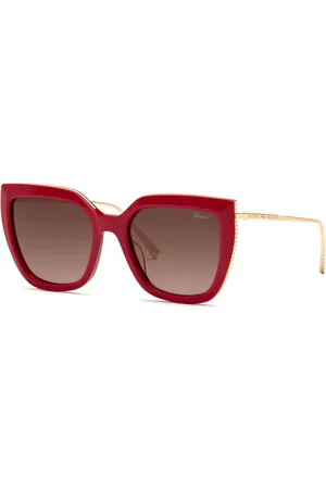 Chopard Donna SCH319M 09LB Occhiali da sole Metallo Marrone Squadrata Normale Sfumato