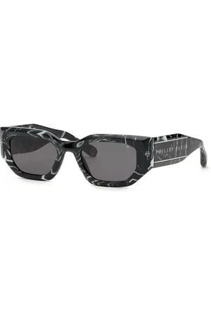 Philipp Plein Donna SPP066M PLEIN BLINK BLAZE 0Z21 Occhiali da sole Acetato Grigio Geometrica Normale