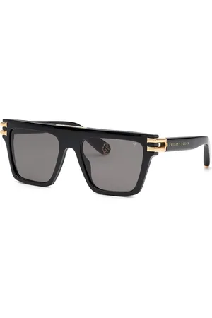 Philipp Plein Unisex SPP108M PLEIN ICON 700 Occhiali da sole Acetato Grigio Squadrata Normale