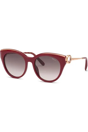 Chopard Donna SCHL04S 08LA Occhiali da sole Acetato Marrone Farfalla Antiriflesso Sfumato