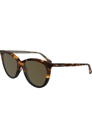 Calvin Klein Donna CK25508S 233 Occhiali da sole Acetato Marrone Farfalla Normale