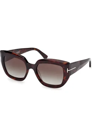 Tom Ford Donna FT1192 SALTZMAN 52B Occhiali da sole Acetato Marrone Farfalla Normale Sfumato