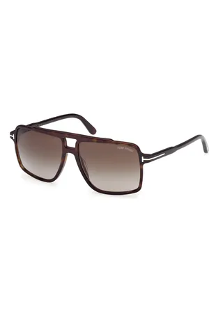 Tom Ford Uomo FT1177 KEMP 52B Occhiali da sole Acetato Marrone Squadrata Normale Sfumato