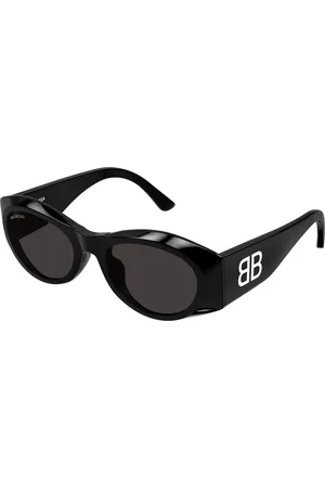 Balenciaga Donna BB0396SK 001 Occhiali da sole Acetato Grigio Rotonda