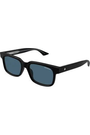 Montblanc Uomo MB0383S 003 Occhiali da sole Acetato Blu Squadrata