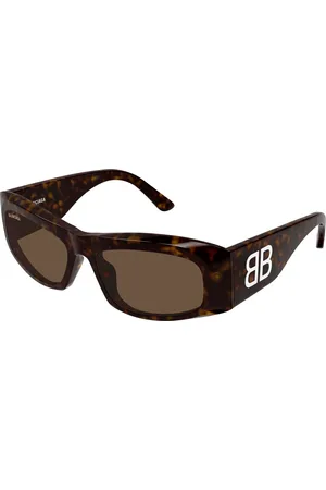 Balenciaga Donna BB0395S 002 Occhiali da sole Acetato Marrone Squadrata
