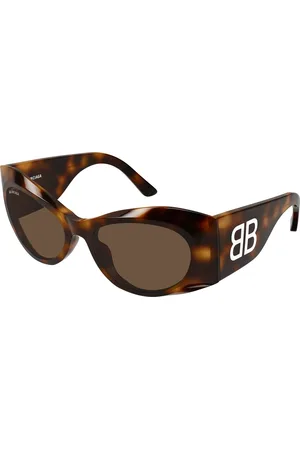 Balenciaga Donna BB0394S 002 Occhiali da sole Acetato Marrone Farfalla