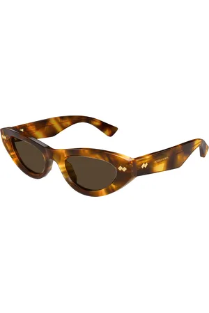 Bottega Veneta Donna BV1350S 002 Occhiali da sole Acetato Marrone Cat Eye