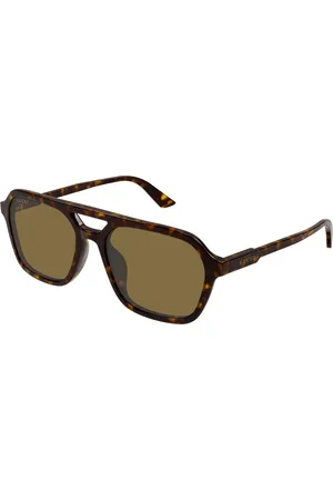 Gucci Uomo GG1823SA 002 Occhiali da sole Acetato Marrone Pilot