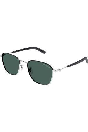 Montblanc Uomo MB0392SA 003 Occhiali da sole Metallo Verde Squadrata