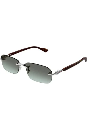 Gucci Uomo GG1221S 008 Occhiali da sole Metallo Marrone Squadrata