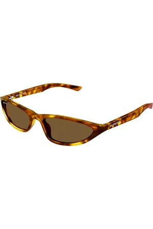 Balenciaga Donna BB0402S 003 Occhiali da sole Acetato Marrone Rotonda