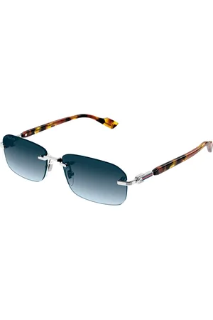 Gucci Uomo GG1221S 007 Occhiali da sole Metallo Blu Squadrata
