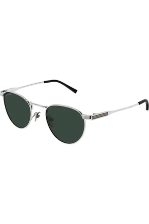 Gucci Uomo GG1875S 002 Occhiali da sole Metallo Verde Rotonda